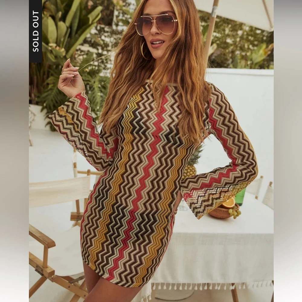 Vici Hit The Tropics Cover Up Mini Dress - Picture 1 of 5